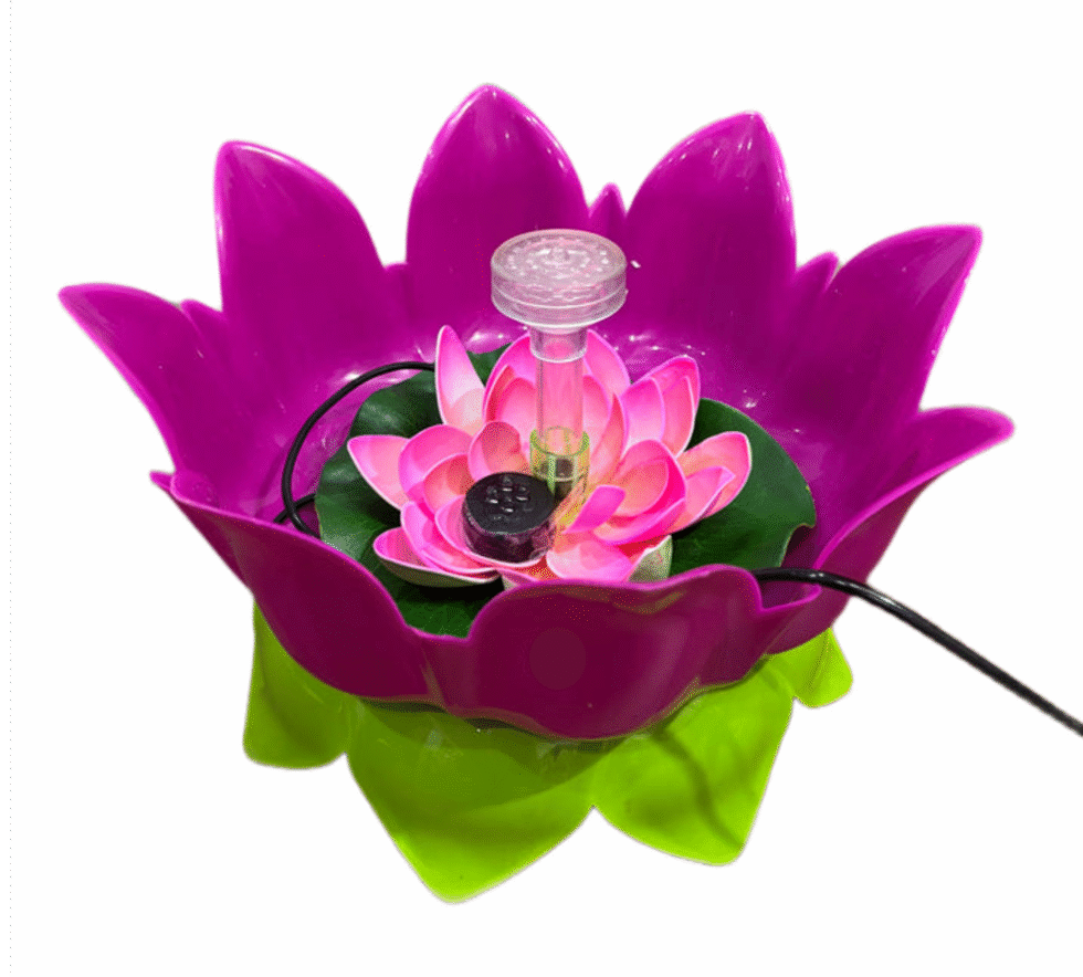 Divine Lotus Fountain – Sacred Temple Decor for Laddu Gopal Ji | Shrinath Ji (6-Inch | Premium Plastic) 3 Fountain